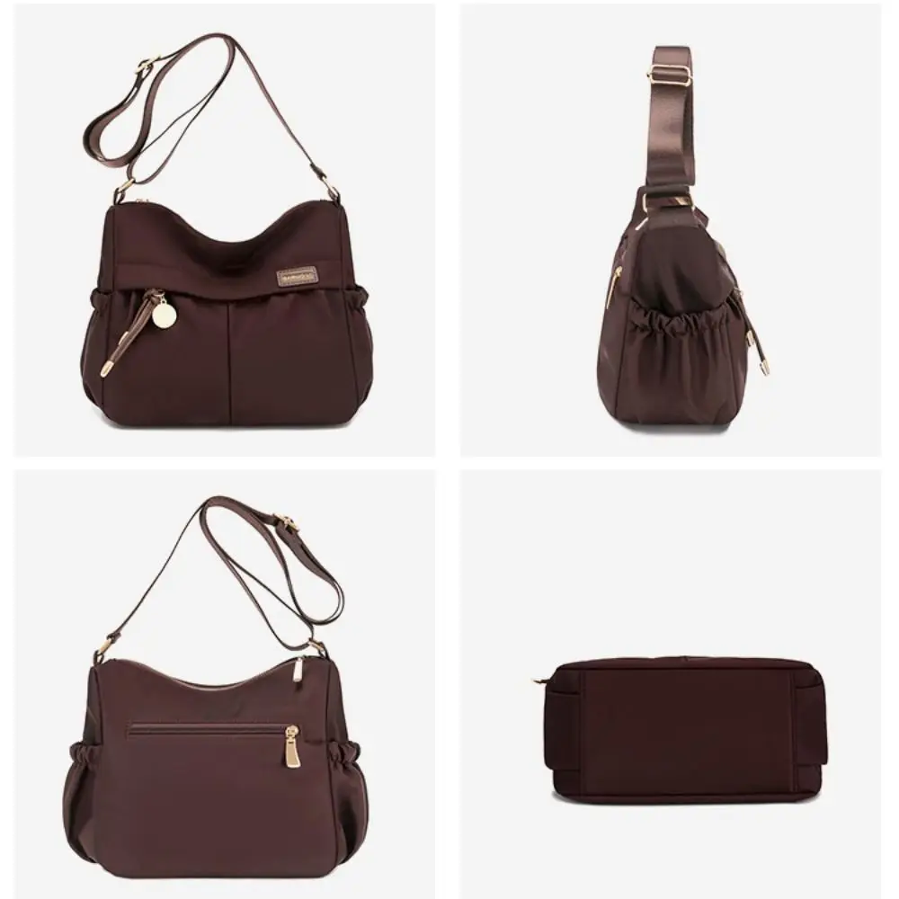 Versatile Nylon Crossbody Bag Lightweight Large Capacity Single Shoulder Bag Solid Color Slant Bag for Women Ladies