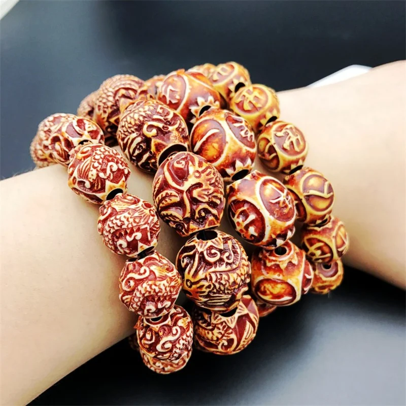 Fashion Rudraksha Beads Bracelets for Women Nature Rudraksha Bracelets Men Religious Buddha Meditation Buddhism Jewelry Amulets