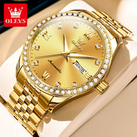OLEVS 7012 Mens Watch Automatic Mechanical Watch Diamond Bezel Waterproof Luminous Watch Day-Date Watch With Box Original Reloj