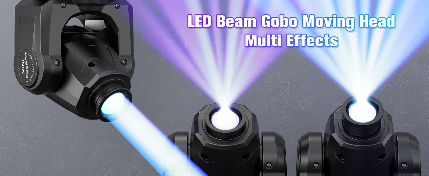 Yiflamefly 100W Moving Head Light mit Fernbedienung, 7 Farben + Weiß, 7 Gobos + Weiß, manueller Fokus, Bühnenlicht für Disco, Hochzeit, DJ-Party, KTV – Detail 6