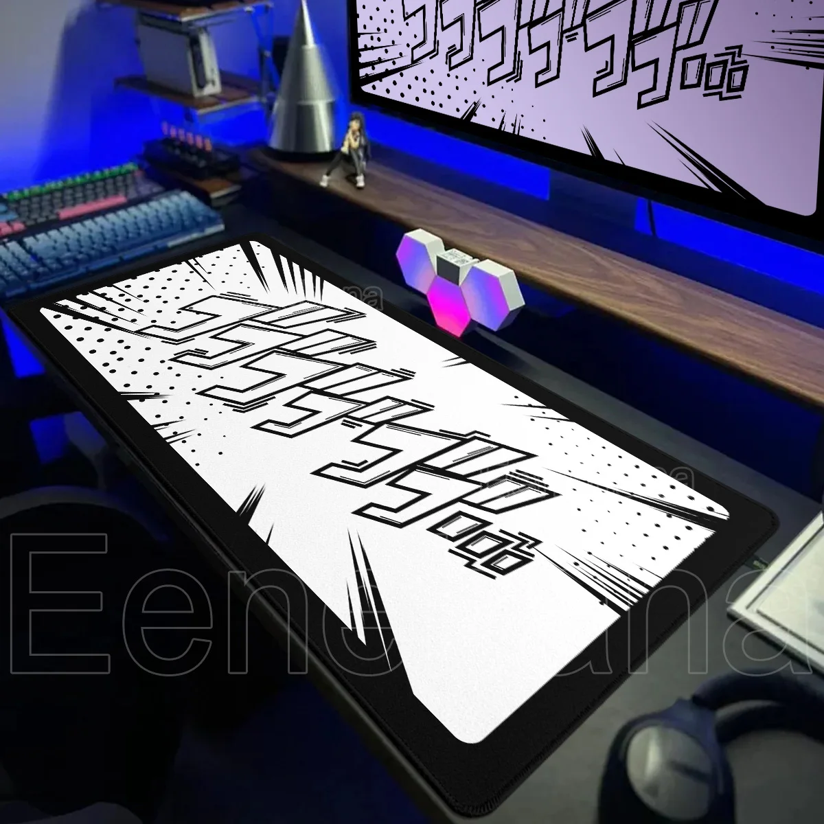 Black and White Comics XXL Anime Gamer Mouse Pad Keyboard DeskMat Rubber HD Office Accessories Carpet