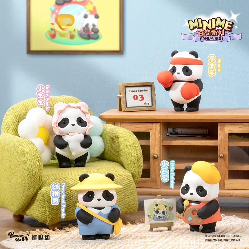 52toys pandaroll minime changeable series blind box mystery box toys kawaii anime figure cartoon model surprise kids