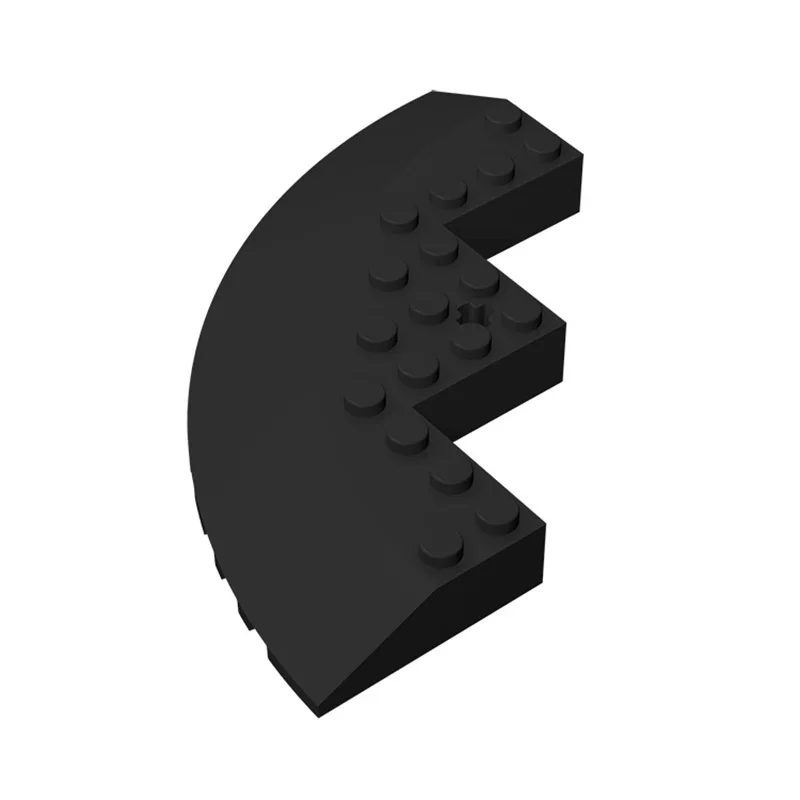 Gobricks 1PCS Brick Round Corner 10 x 10 with Slope 33 Edge Axle Hole Facet Cutout compatible with 58846 Bricks DIY Gift