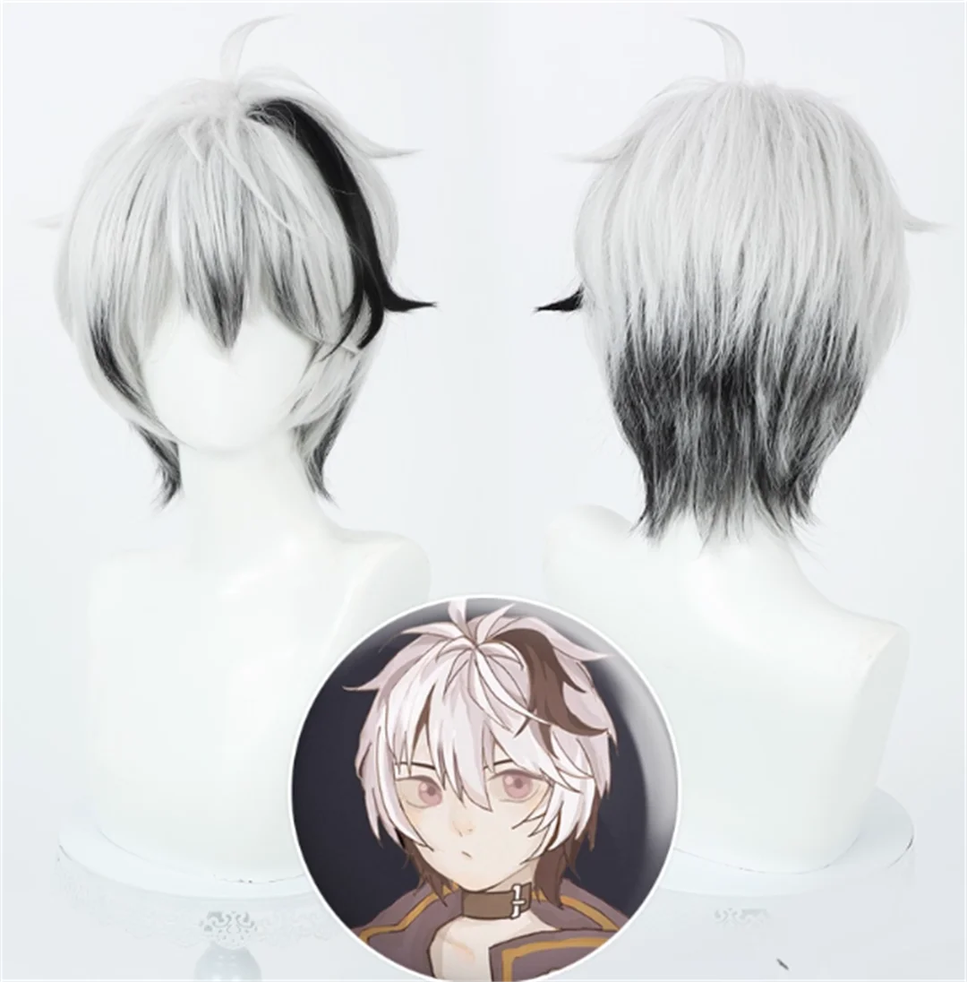

Cosplay Vtuber V Flower V4 Wig Anime game party black and white short wig