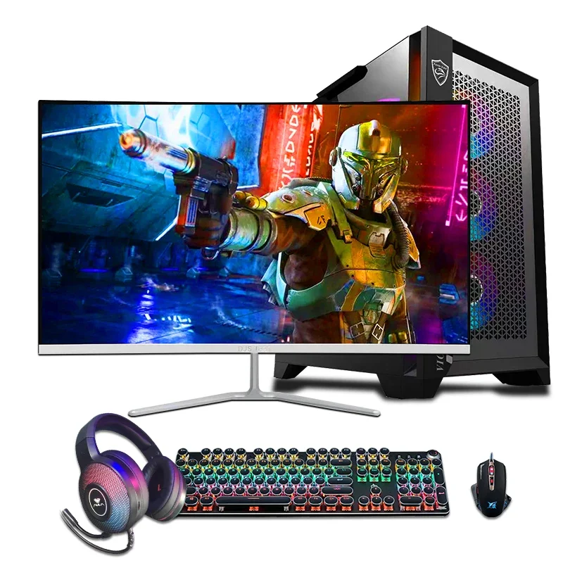 Manufacturer modern gaming cases with LED mon itor desktop computer PC