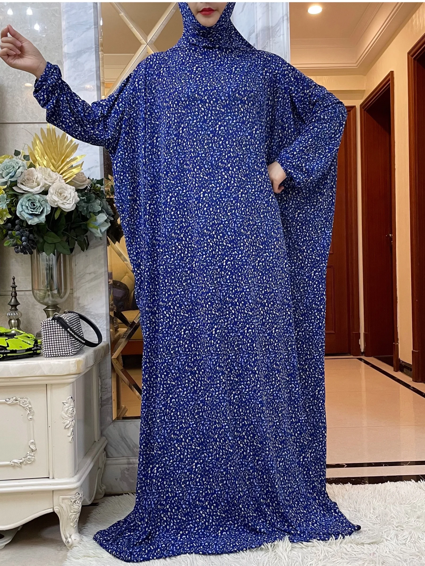 2024 Eid Hooded Muslim Women  Dress Prayer Garment Abaya Long Khimar Full Cover Ramadan Gown Abayas Islamic Clothes Niqab Robe