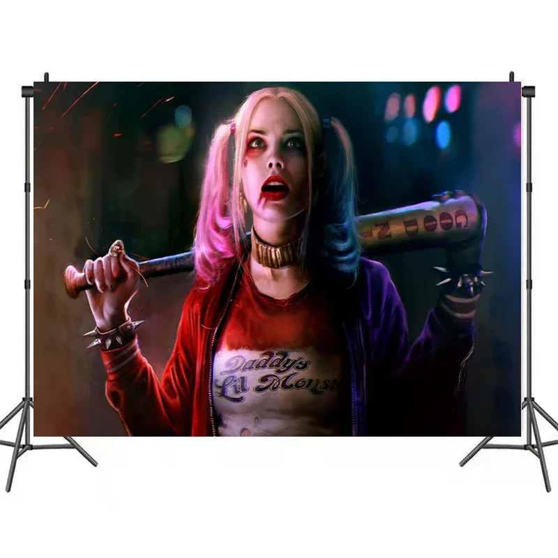 DC Anime Figure Suicide Squad Harley Quinn DC villains Background Cloth Home Decoration Party Supplies Fans Birthday Gifts