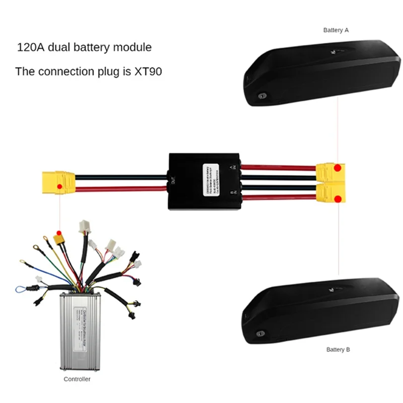 Mountain Bike Lithium Battery Modification Accessories 40V-100V 120A High-Power Dual Battery Module XT90