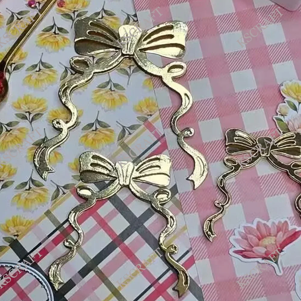 KSCRAFT Swirly Tail Bows Cutting Dies Stencils for DIY Scrapbooking Decorative Embossing DIY Paper Cards