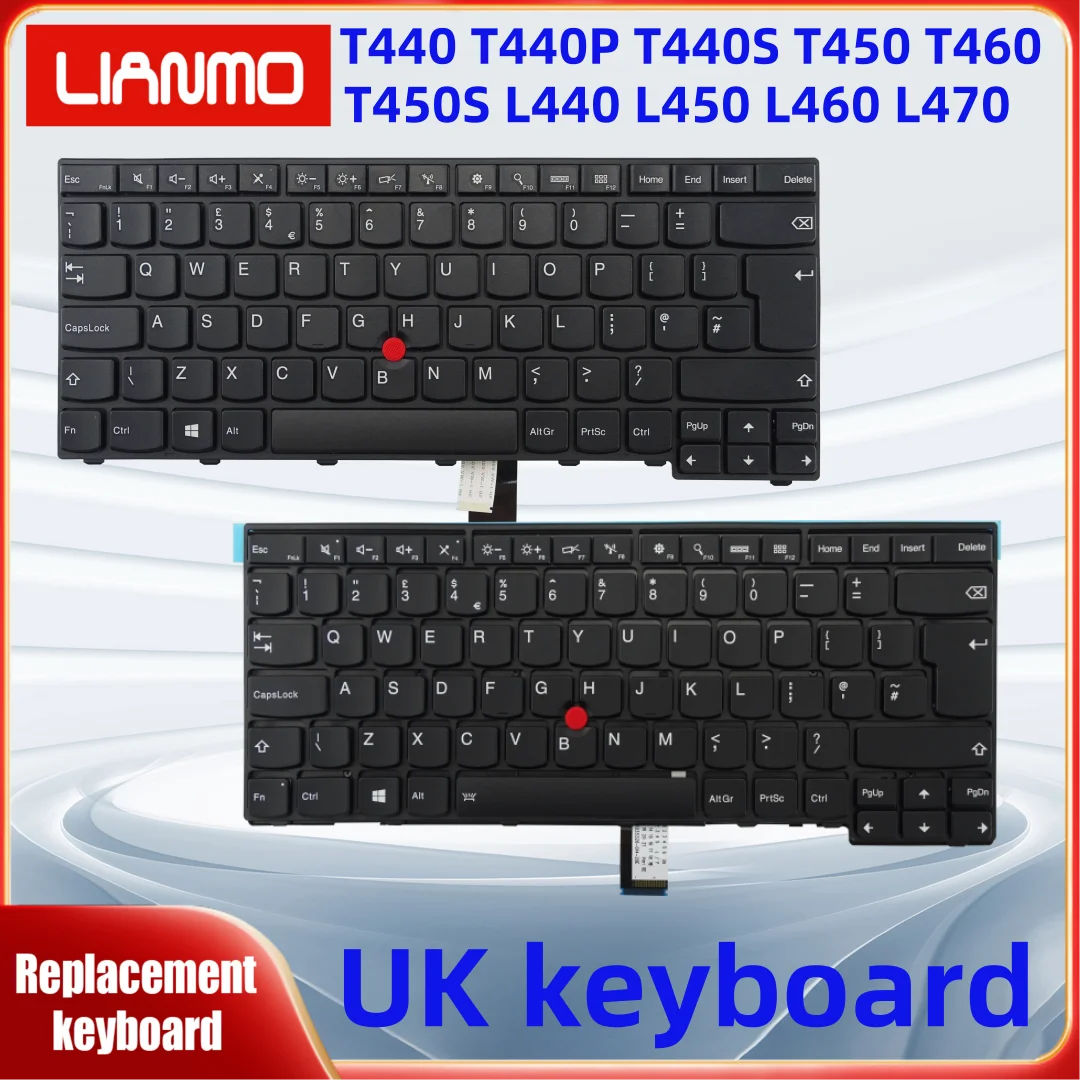 Клавиатура Великобритании подходит для Lenovo ThinkPad T440 T440S T440P T450 T450S T460 L440 L450 L460 L470 T431S E431 E440 с подсветкой