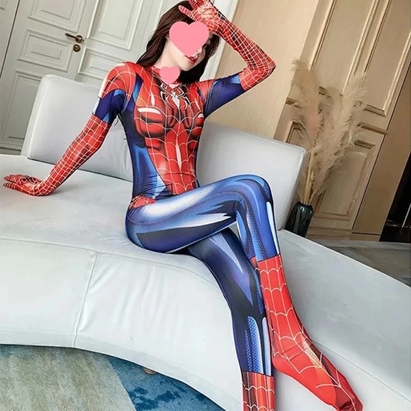 

❤o Lei 2026 New Cosplay Sexy Zentai Bodysuit for Women Jumpsuit Black Spider Carnival Party Dress ★Halloween Costume