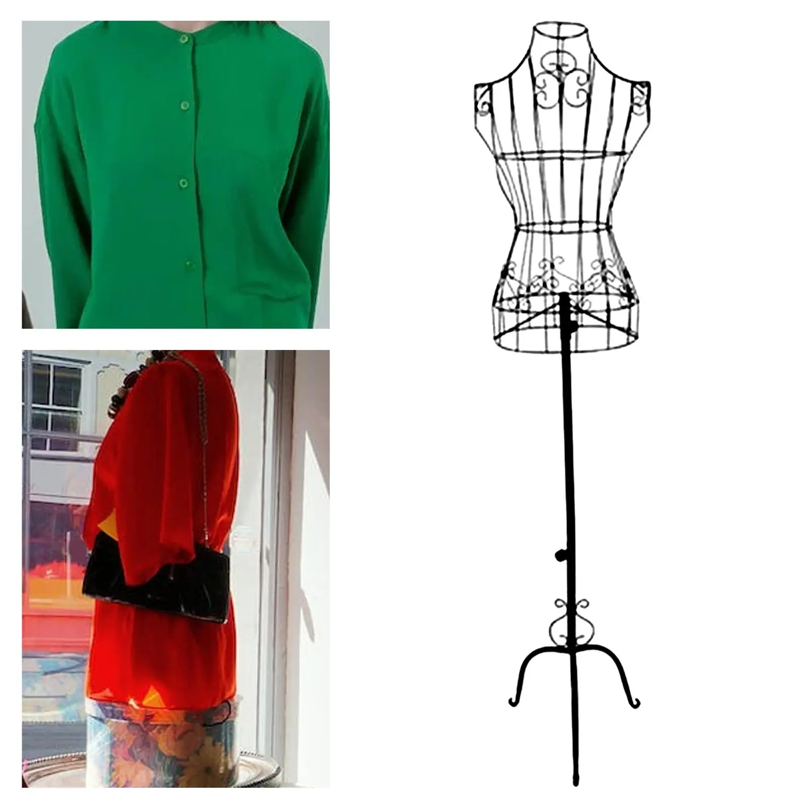 

Female Mannequins Adjustable Torso Iron Stand Model for Sewing Dressmakers Shop Clothing and Jewelry Display
