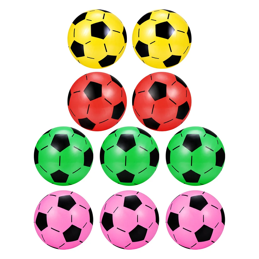 10Pcs Inflatable Soccer Balls Kids Outdoor Beach Football Portable Summer Swimming Game Beach Balls Inflatable Soccer Toys