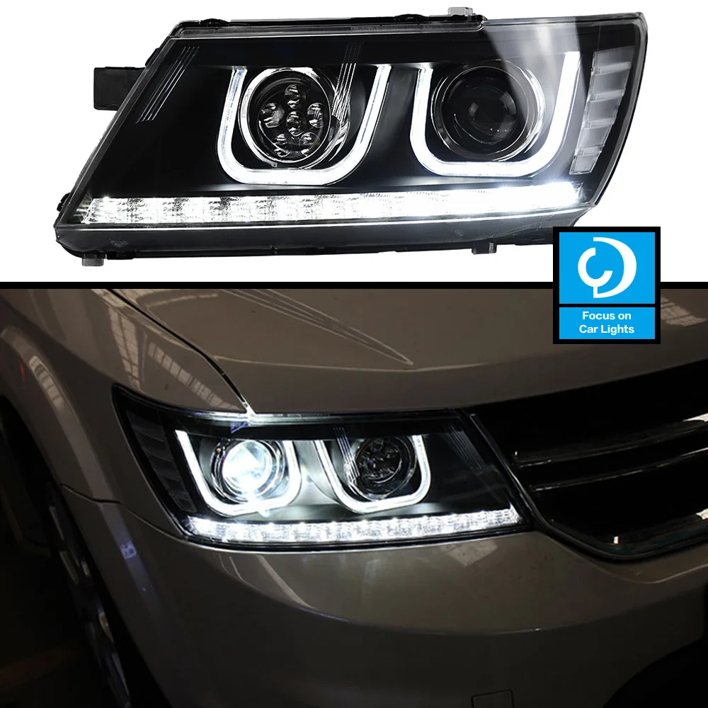 Faro anteriore per auto per Dodge JCUV Journey Freemont 2008-2019 LED Styling indicatore di direzione dinamico obiettivo accessori automobilistici 2 pezzi