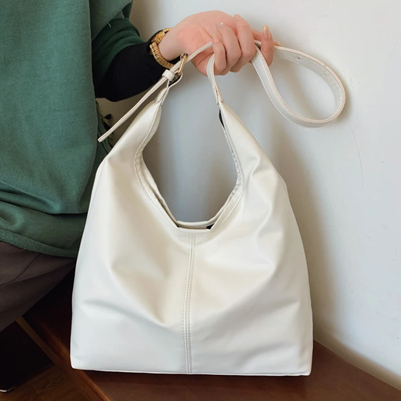 Vintage-Umhängetasche mit großem Fassungsvermögen für Damen mit weicher, solider Umhängetasche, Retro-Einkaufstasche für den Pendelverkehr – Detail 6