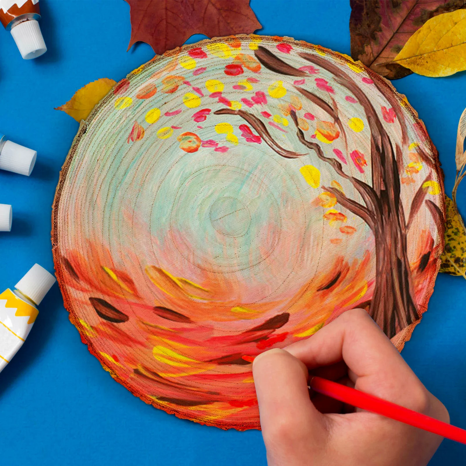 

8pcs Wood Slices Unfinished Natural Bark Round Craft Circles Smooth For Painting Coasters Ornaments Rustic Wedding Decor