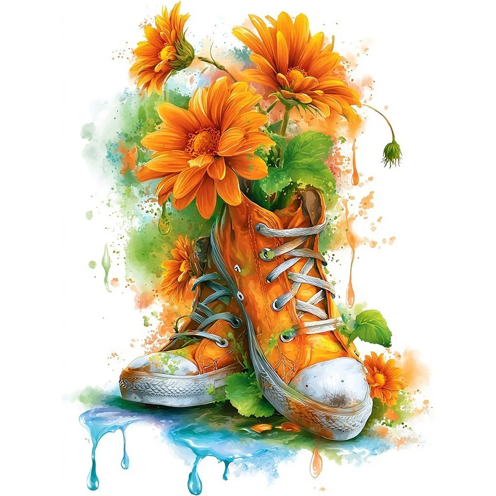 EverShine Diamant-Stickerei-Schuhe, Mosaik, Blume, DIY, voller Bohrer, Diamant-Kunst-Malerei-Set, Bastel- und Kunstbedarf, einzigartiges Geschenk