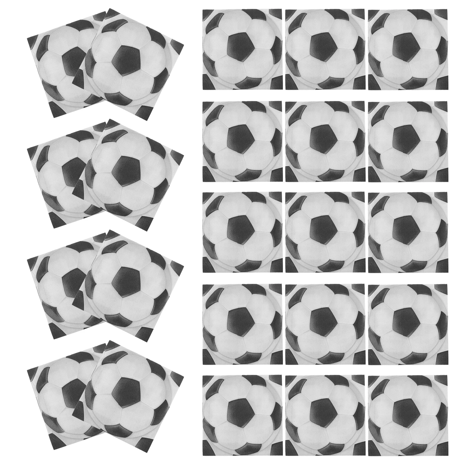 Tovaglioli stampati da calcio da 20 pezzi morbidi assorbenti per decorazioni per feste di calcio Sport di calcio Forniture per stoviglie di compleanno per feste