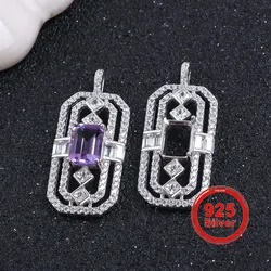 6*8mm Rectangle Pendant Mounting, Exquisite and Unique Style, S925 Silver Material, Women's DIY Jewelry Pendant Accessory
