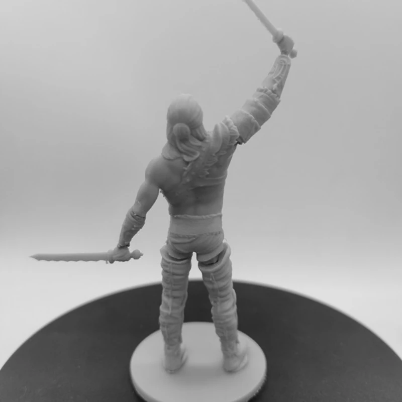 Resin Model Figure, 1/24 Scale Double-Edged Gladiator , GK, Unassembled and Unpainted Kit, 3D DIY Toy