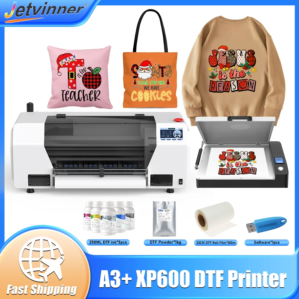 A3 XP600 DTF Printer Directly to Film Transfer Printer 33CM DTF Printer With Curing Oven For all Textile Print Impresora Dtf a3