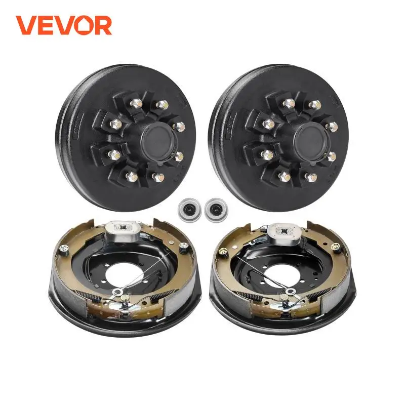 VEVOR Trailer Hub Drum Kits Self-Adjusting Trailer Brake Assembly for 7000 lbs Axle Backing Plates for Brake System Part Replace