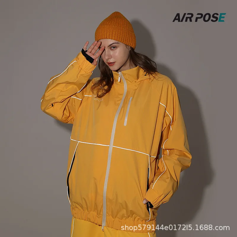 AIRPOSE-Waterproof and Fluorescent Ski Jackets for Men and Women, Thicken Warm Suit, Snowboarding Wear, Winter Costumes, 15K