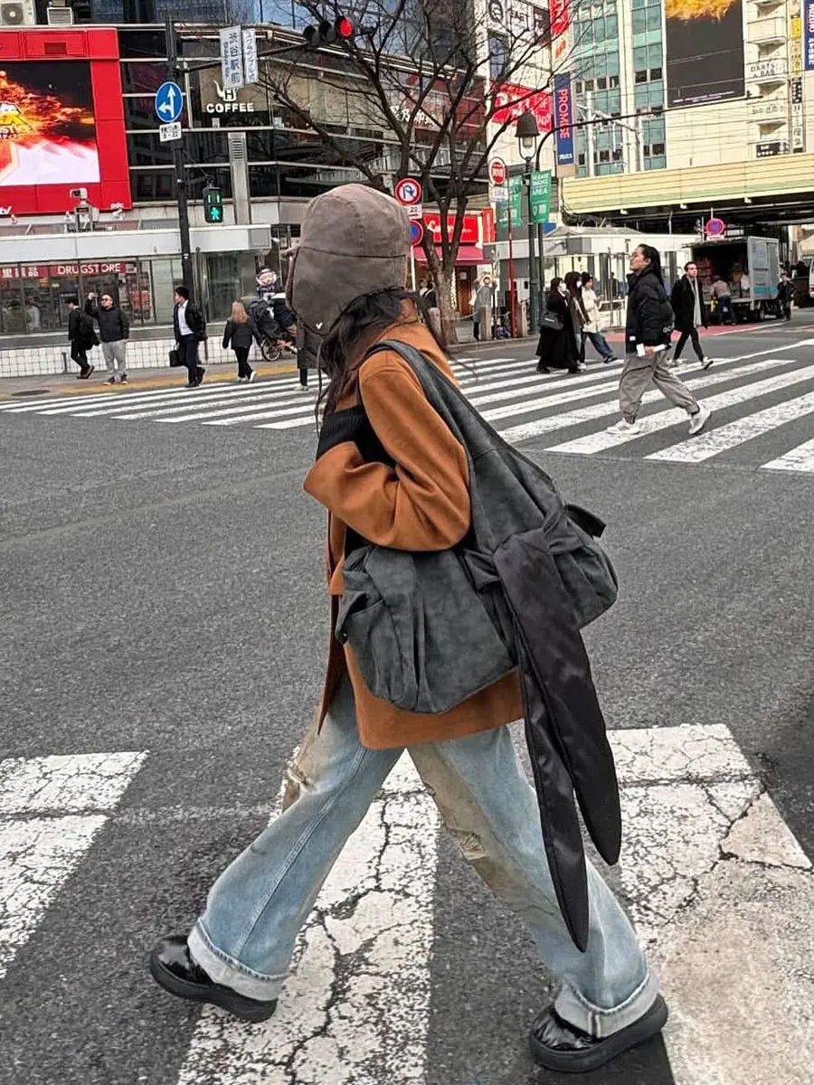 Nok Xiaola Authentic  Brand WMM Suede Vintage Mid-Length Jaet True to Size Polyester Blend Long Sve Busin Cas...