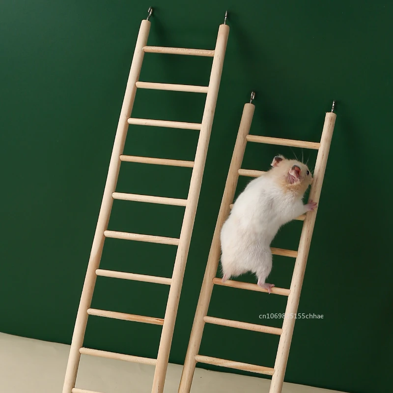 Hamster Parrot Toys Hanging Cage Climbing Ladders with Natural Wood Parrots Suspension Bridge Swing Toys Bird Small Pet Supplies