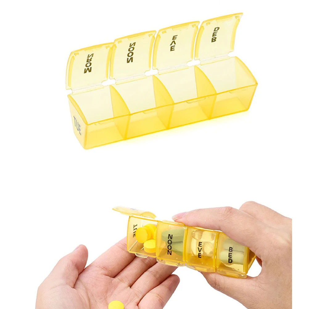 

Portable 7 Day Pill Organizer with 28 Compartments Detachable Medicine Box for Travel Daily Planner Storage Container Round
