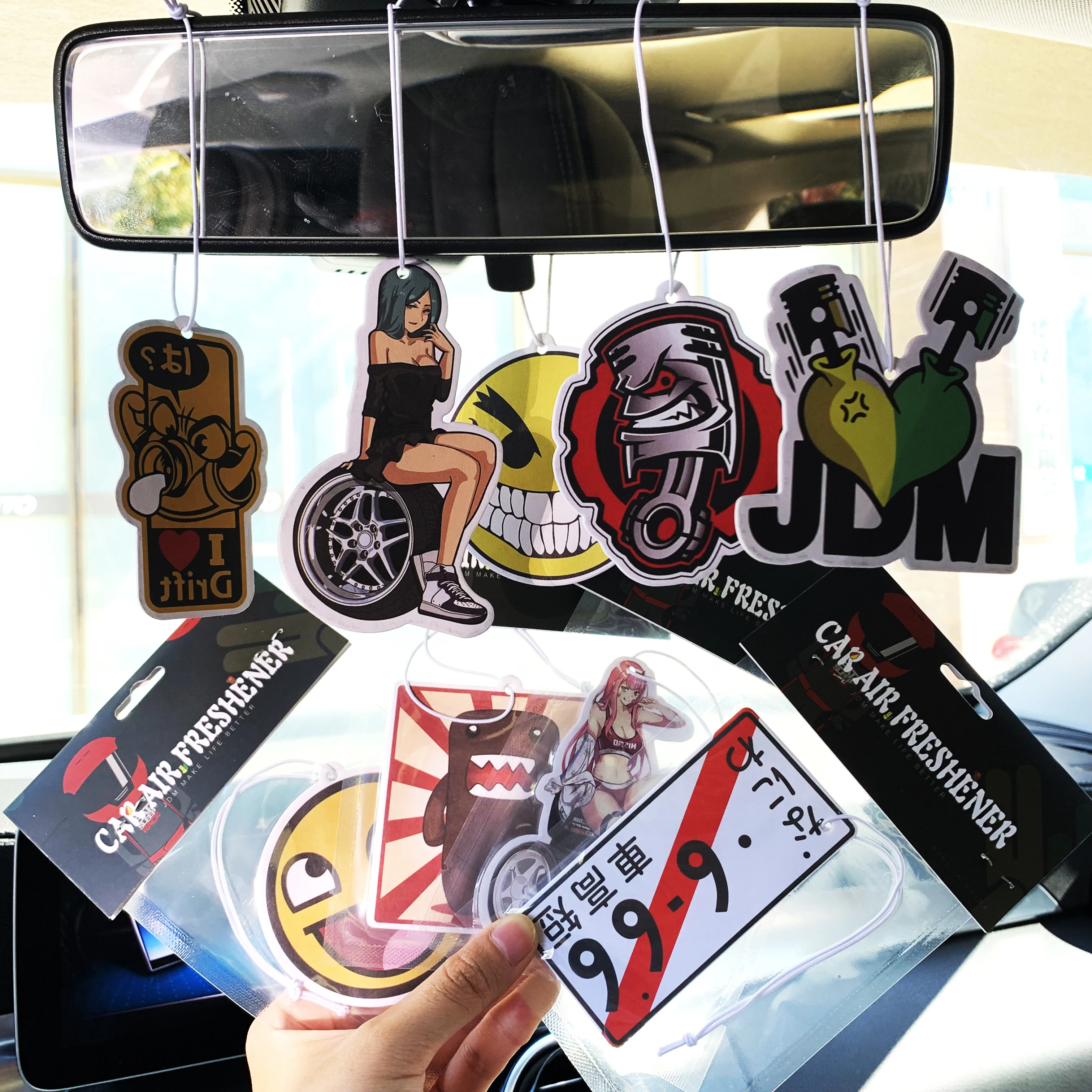 

JDM Style Hanging Car Freshener Cool Girl Sexy Aroma Car Fragrance Solid Paper Car Flavoring Car Interior Decoration Pendant