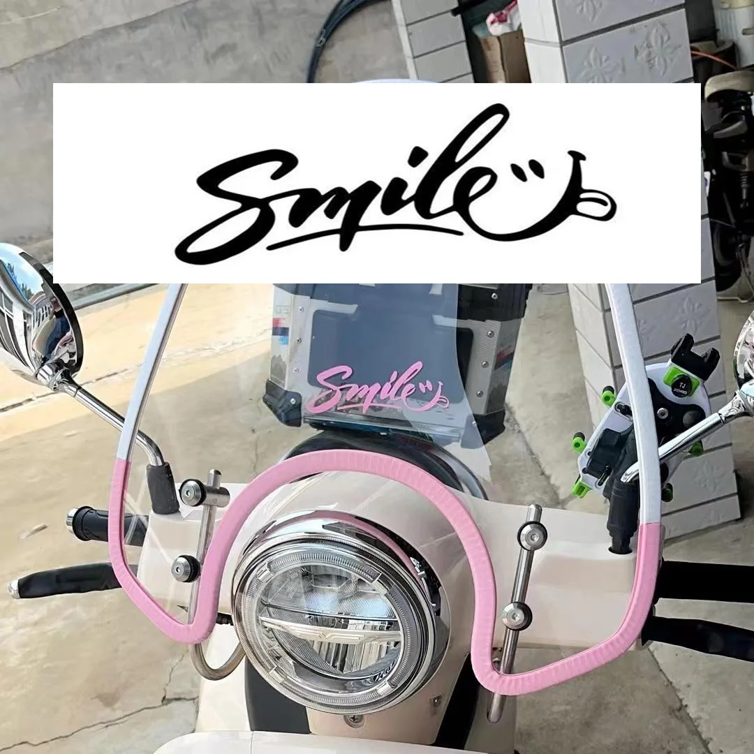 Universal type Motorcycle Helmet Decoration Night Reflective Decal Smile Letter Strip Waterproof The Fuel Tank KIING For VESPA