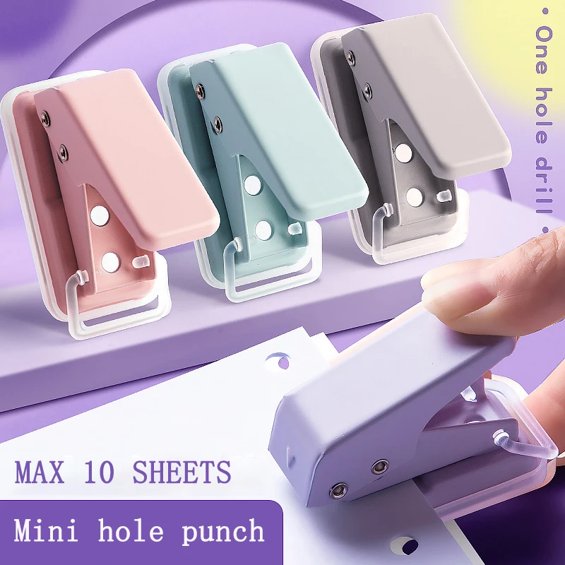 

Single Ring Mini Hole Punch 1 Hole Cute Paper Punch Portable Round Hole Puncher Kawaii Office School Binding Supplies Stationery