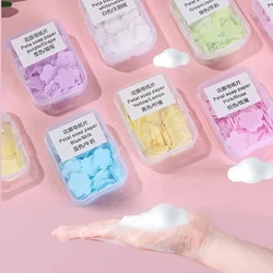 6 Boxs Petal Soap Paper Sheets Portable Disposable Antibacterial Hand Sheet Box Hand Bath Soap for Hiking Camping Outdoor Travel