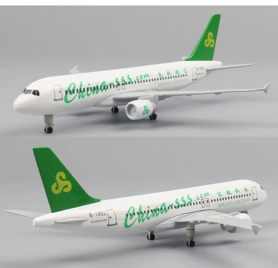 

A320 20 см 1:400 металлическая модель самолета игрушка 320 Spring Airlines реплика материал из сплава с шасси детский подарок на день рождения