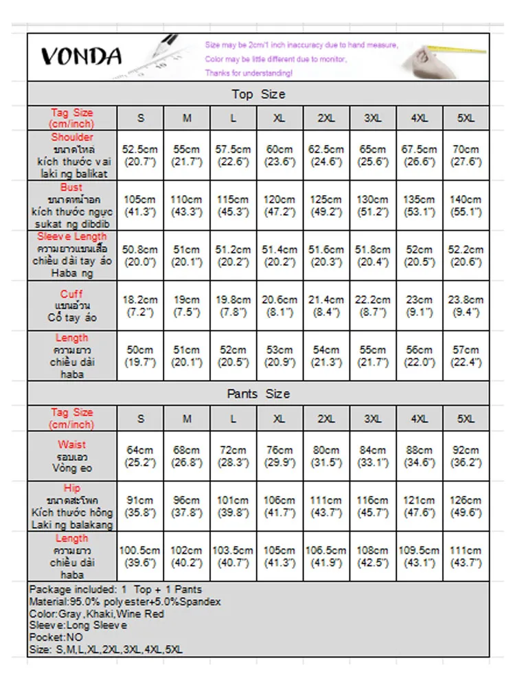 Plus Size Fashion Knitting Sets VONDA Women Long Sleeve Cardigans Sweaters Elastic Waist Long Pants Casual 2PCS Casual Outfits