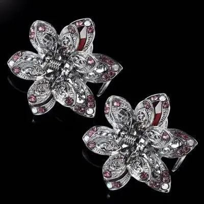 

2pcs Crystal Rhinestone Claw Clips Lightweight Non-Slip Hair Jaw Holders For Women Hair Accessories Salon Home Use