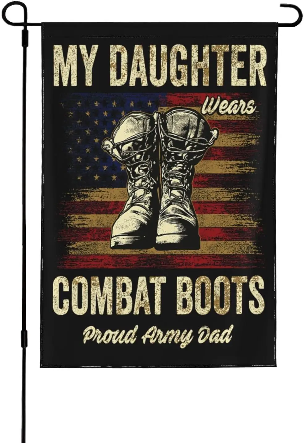 Proud Army Dad Combat Boots Garden Flags Double Sided Printing Flag Welcome Flag Holidays Flags Home Decor 12.5