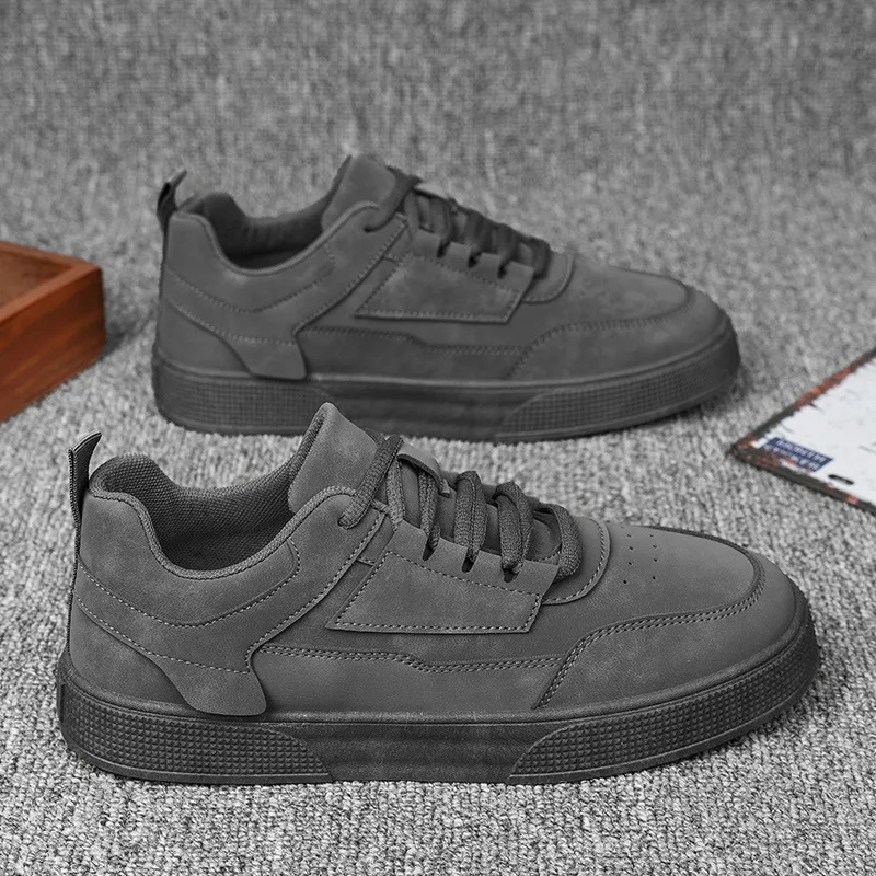 

Men's Spring 2025 Casual Shoes Versatile Low-Top Breathable Leather Patchwork round Toe Outdoor Leisure Shoes for Students An...