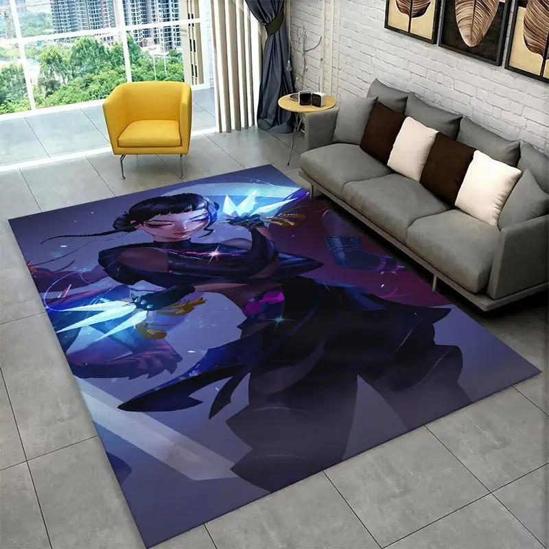 KPop D-Demon H-Hunters S-Saja Cartoon Non-Slip Area Rug for Living Room Bedroom Playroom,Carpet Floor Mat for Home Decor Holiday