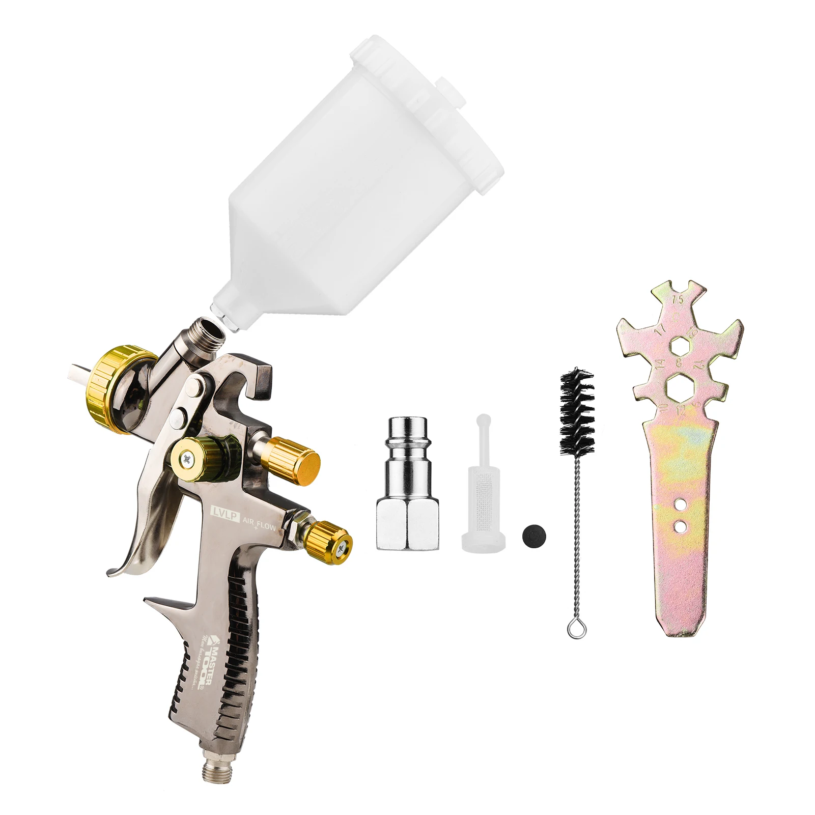 Black Chrome Plated LVLP Air Spray Gun SK-2011 Paint High Atomization Low Pressure Professional Tool