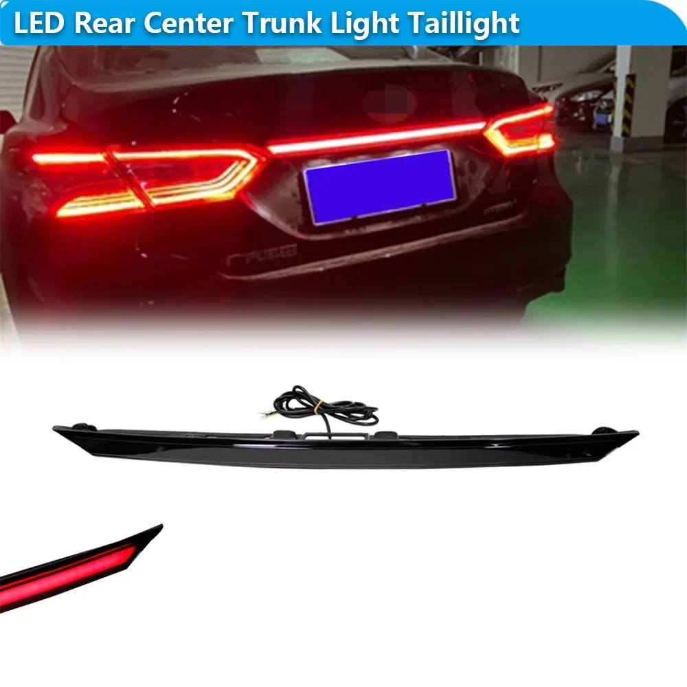 1PC Red LED Rear Center Trunk Light Taillight For Toyota Camry 2018-2024 Tail/Brake Light Rear Fog Light & Sequntial Turn Signal