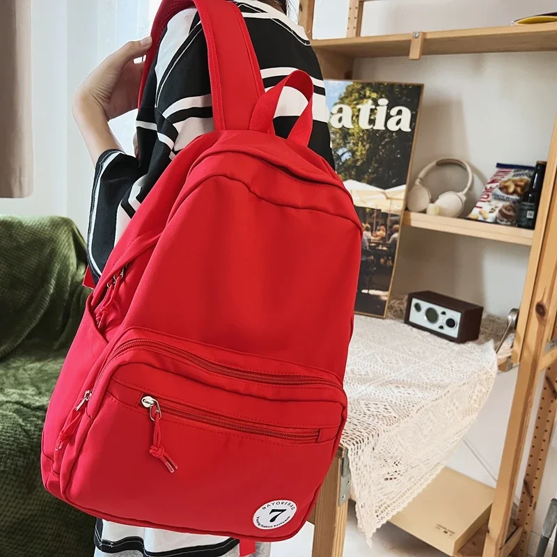 Hot Selling Casual Versatile Solid Color Nylon Women\'s Backpack 2024 New High-quality Fashion Trend Youth Campus Backpack