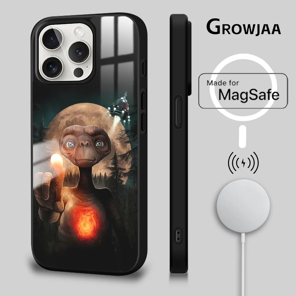 E.T.The Extra-Terrestrial Movie Phone Case For iPhone 16 15 14 13 12 11 Pro Max Plus Mini Magsafe Mirror Wireless Magnetic Cover