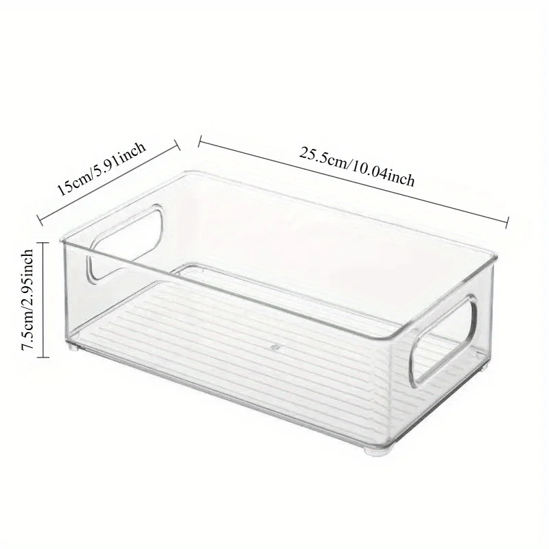 1 Stück stapelbare transparente Kunststoff-Aufbewahrungsboxen, transparenter Mehrzweck-Organizer für das Home Office – Detail 2
