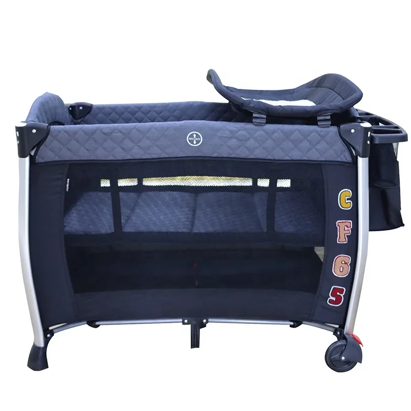 OEM European simple crib  high-quality multi-function portable crib foldable movable double layer crib 0-6 years old