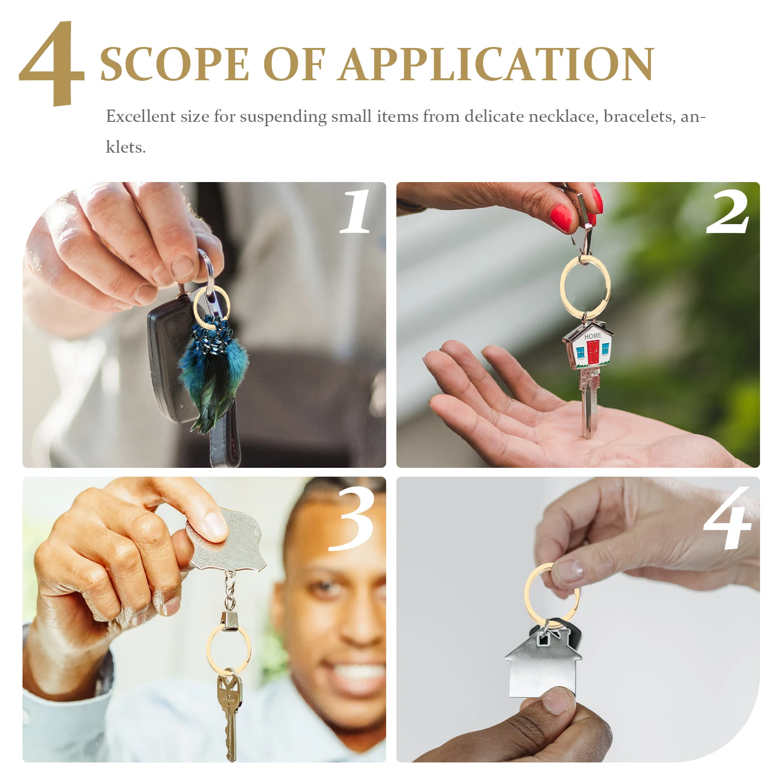 

20pcs Key Chain Connection Ring Zinc Alloy Hoops for DIY Keychains Jewelry Making Supplies Heavy Duty Key Ring Graduation Gift