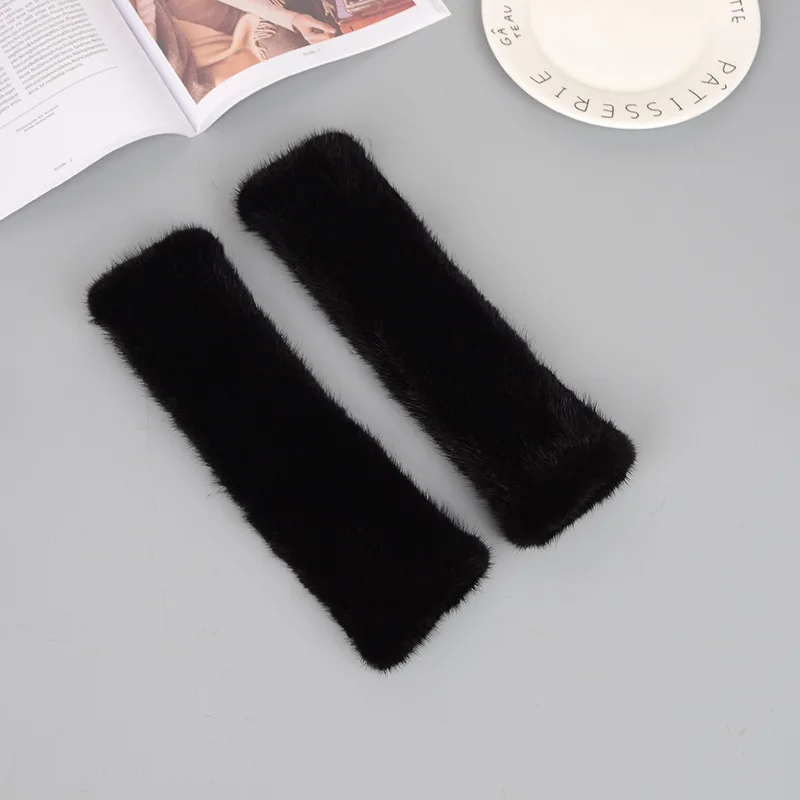 Winter Women Real Mink Fur Gloves Lady Warm Soft 100%Natural Mink Fur Fingerless Gloves Good Elasticity Fashion Fur Mittens