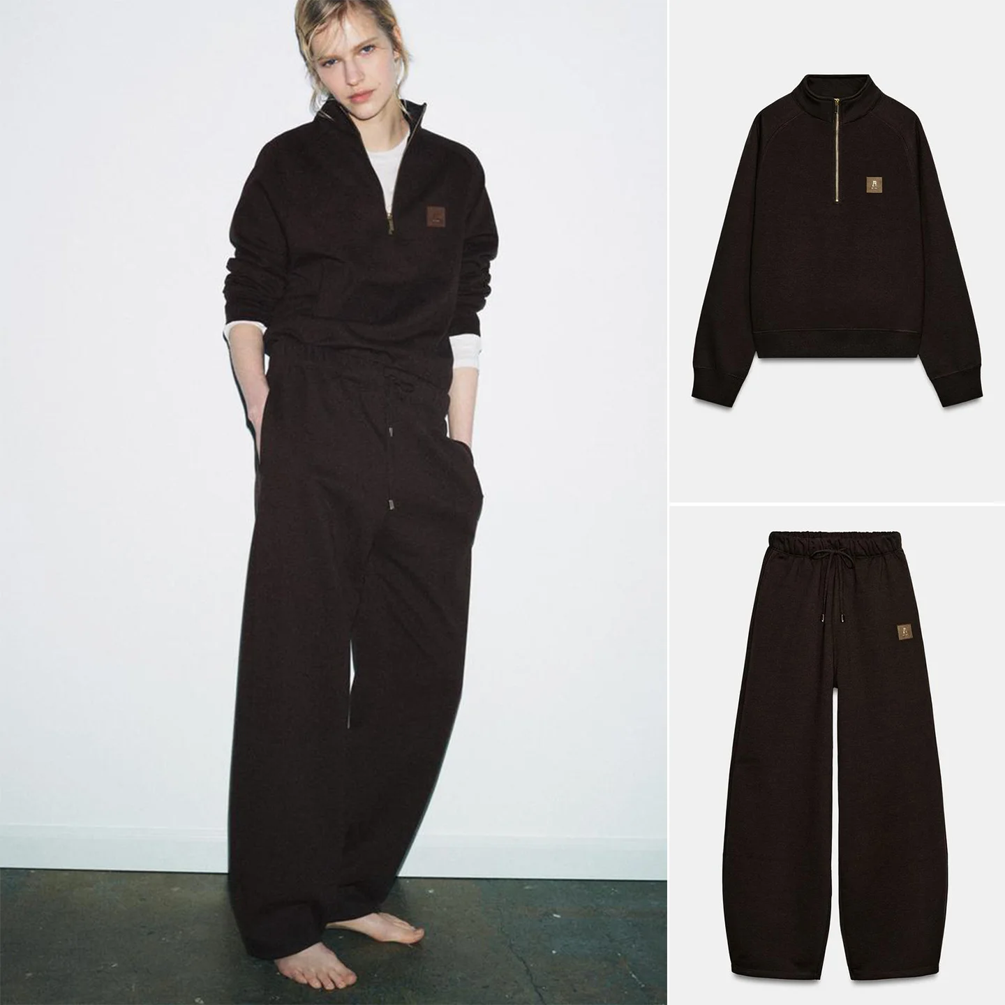 

Женский комплект из двух предметов: толстовка с высоким воротником на молнии и брюки с эластичной талией, для весны, осени и зимы, повседневная спортивная одежда