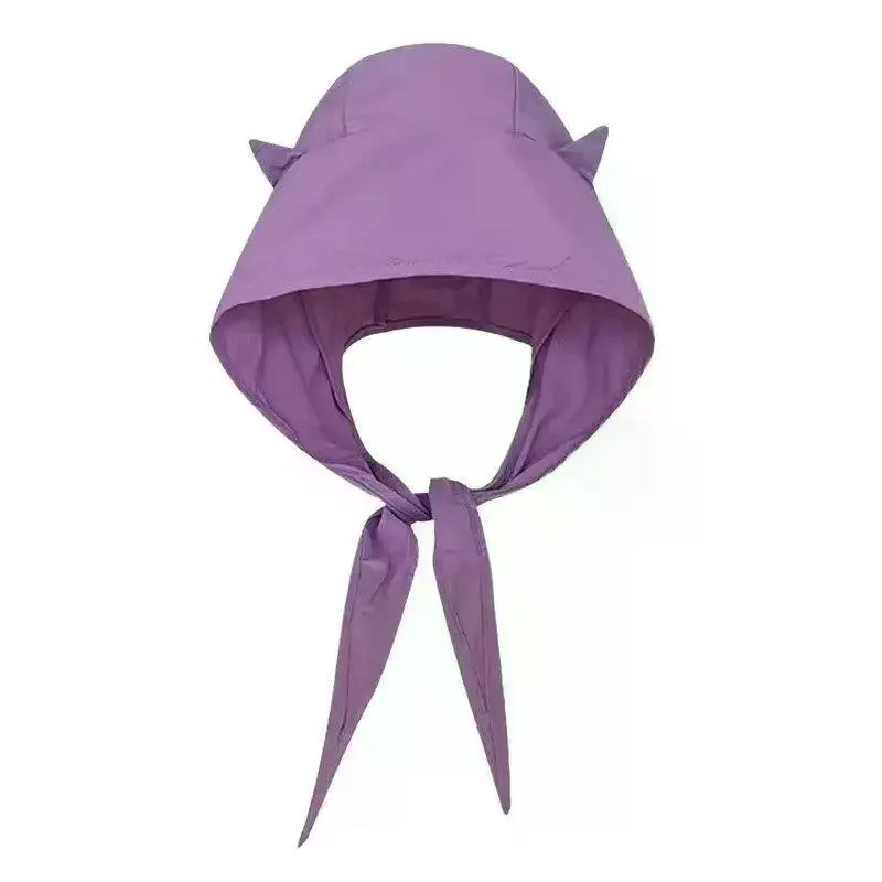 Little Devil Strap Quick Drying Sun Visor Female Thin Ear Protection Headband Hat Cute Cat's Ears Show Small Face view 3